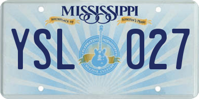MS license plate YSL027