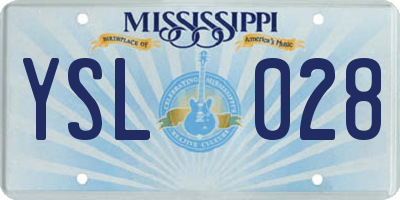 MS license plate YSL028
