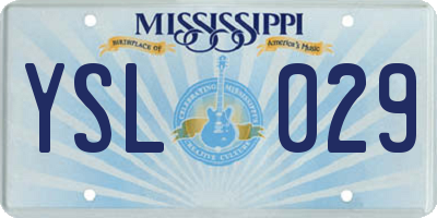 MS license plate YSL029