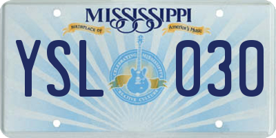 MS license plate YSL030