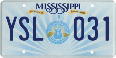 MS license plate YSL031