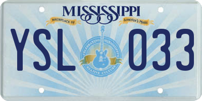 MS license plate YSL033
