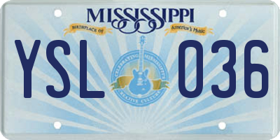 MS license plate YSL036