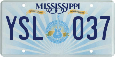MS license plate YSL037