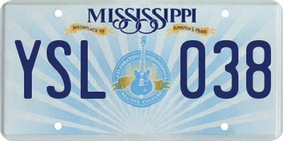 MS license plate YSL038