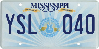 MS license plate YSL040