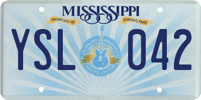 MS license plate YSL042