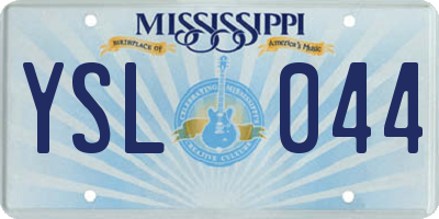 MS license plate YSL044