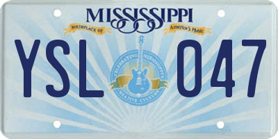 MS license plate YSL047