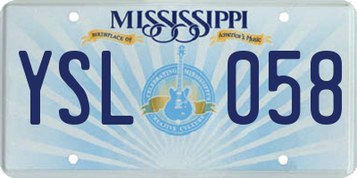 MS license plate YSL058