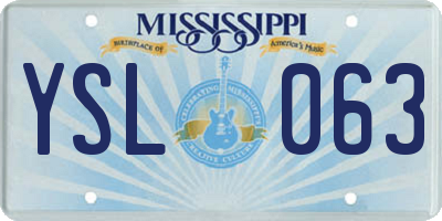 MS license plate YSL063
