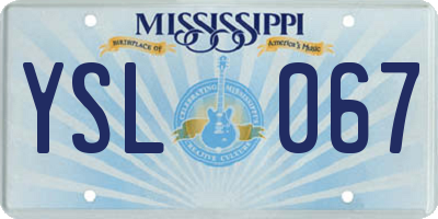 MS license plate YSL067