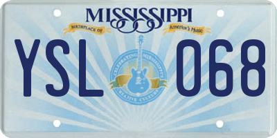 MS license plate YSL068