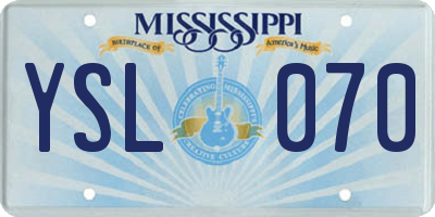 MS license plate YSL070