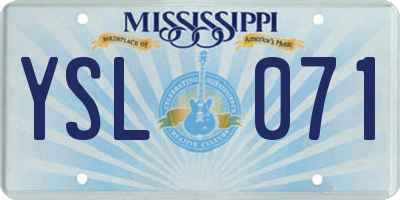 MS license plate YSL071