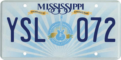 MS license plate YSL072