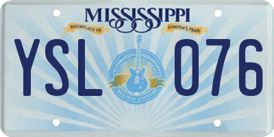 MS license plate YSL076