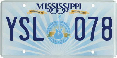 MS license plate YSL078