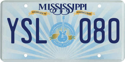 MS license plate YSL080