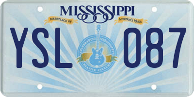 MS license plate YSL087