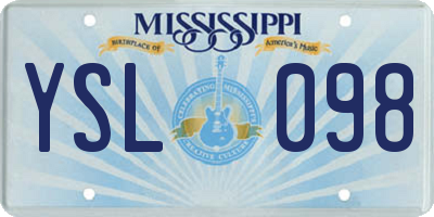 MS license plate YSL098