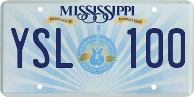 MS license plate YSL100