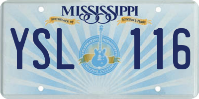 MS license plate YSL116