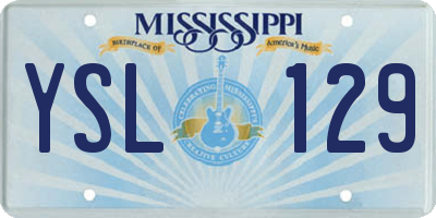 MS license plate YSL129