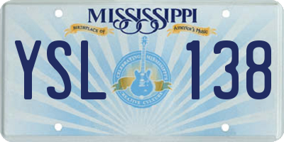 MS license plate YSL138