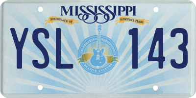 MS license plate YSL143
