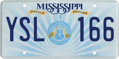 MS license plate YSL166
