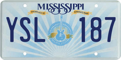 MS license plate YSL187