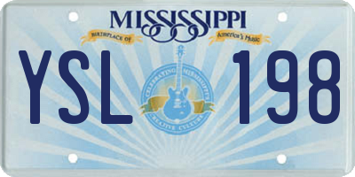 MS license plate YSL198