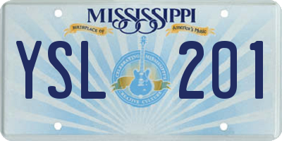 MS license plate YSL201