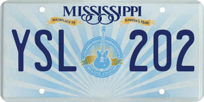 MS license plate YSL202