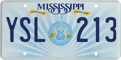 MS license plate YSL213