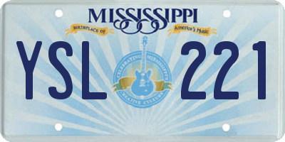 MS license plate YSL221