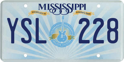 MS license plate YSL228