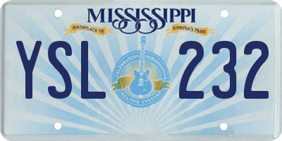 MS license plate YSL232