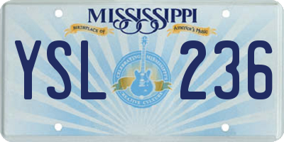 MS license plate YSL236
