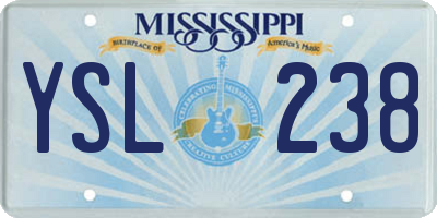 MS license plate YSL238