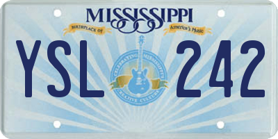 MS license plate YSL242
