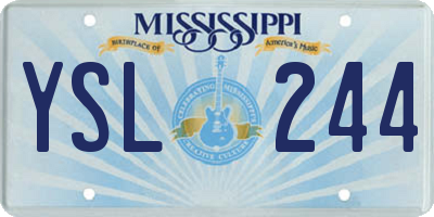 MS license plate YSL244