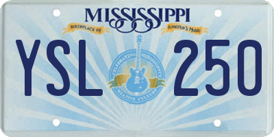 MS license plate YSL250