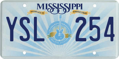 MS license plate YSL254