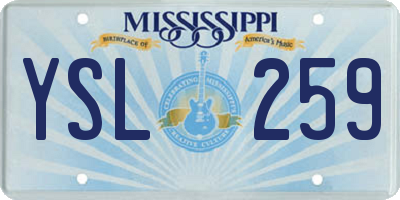MS license plate YSL259