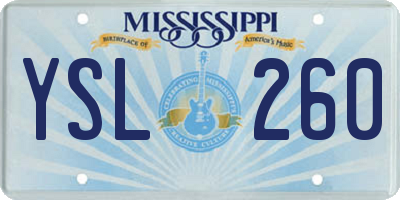 MS license plate YSL260