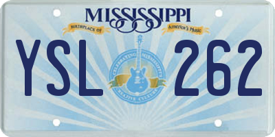 MS license plate YSL262