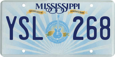 MS license plate YSL268
