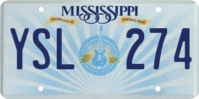 MS license plate YSL274